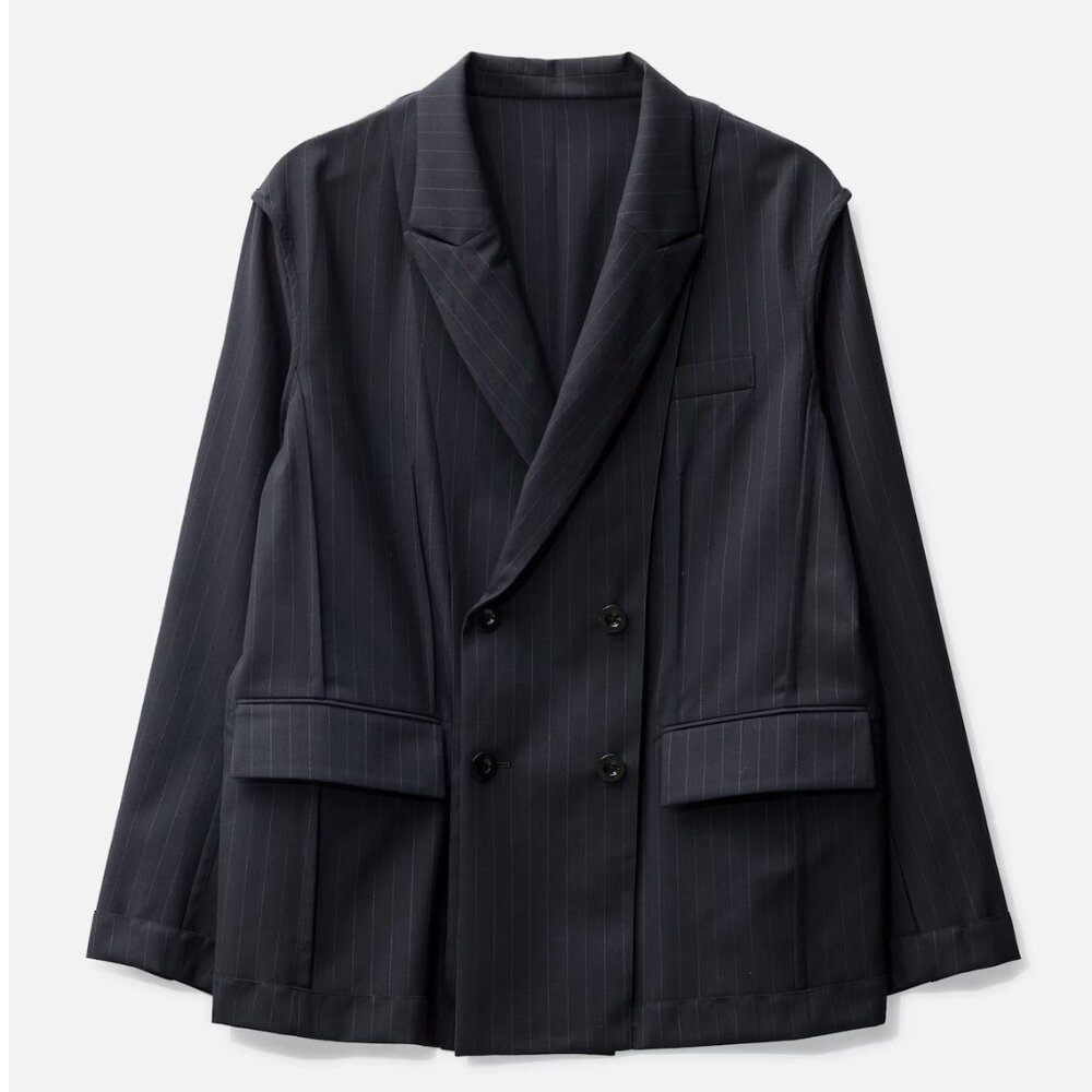 sacai, Navy Chalk Striped Blazer